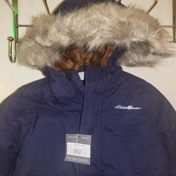 NWT Eddie Bauer Superior Down Parka Toddler Size 2 Navy Blue - Picture 2 of 13